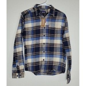 Patagonia Lightweight Fjord Flannel Shirt Mens Size XXS Buttes New Navy NWT